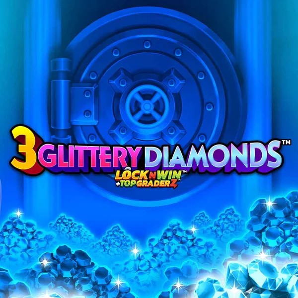 Slots logo of 3 Glittery Diamonds from PearFiction Studios at Cowboy Spin Casino